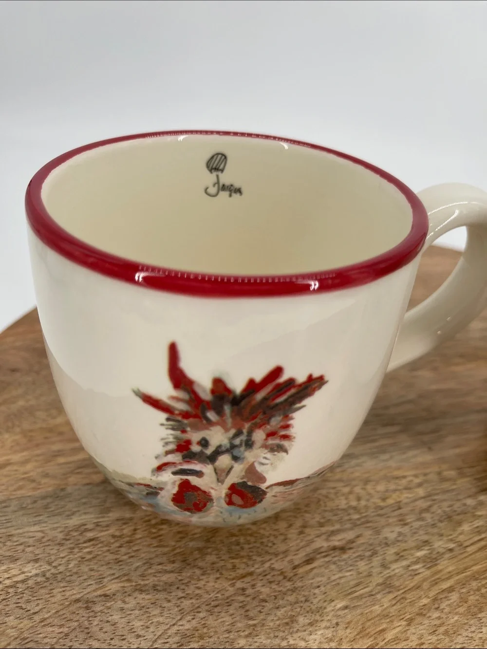 Sur La Table Jacques Pepin Rooster Collection Discontinued Earthenware Mugs-Two